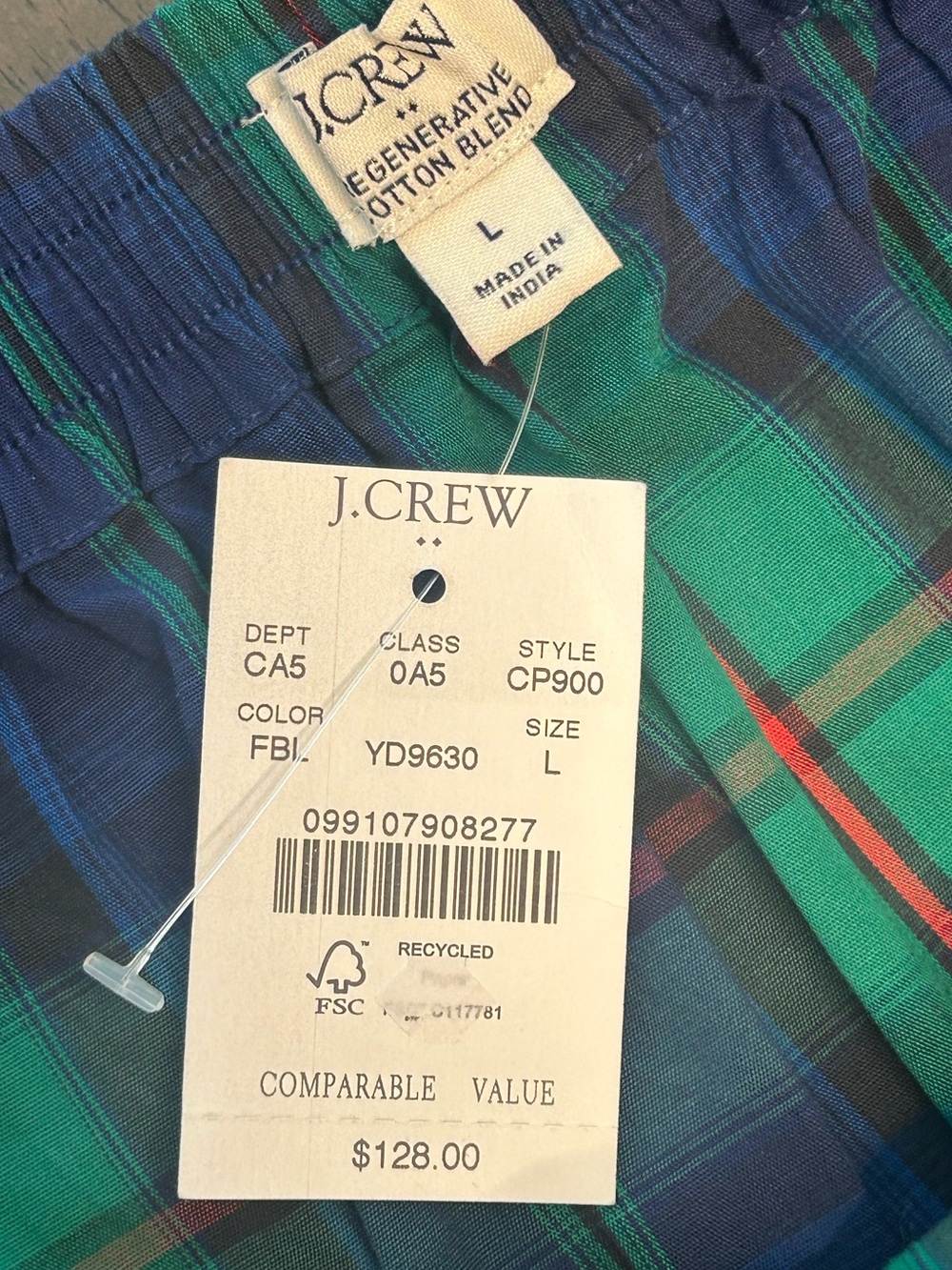 NWT J.Crew Tartan Plaid Wrap Midi Skirt ruffle hi low hem tie waist old money L - Picture 4 of 8